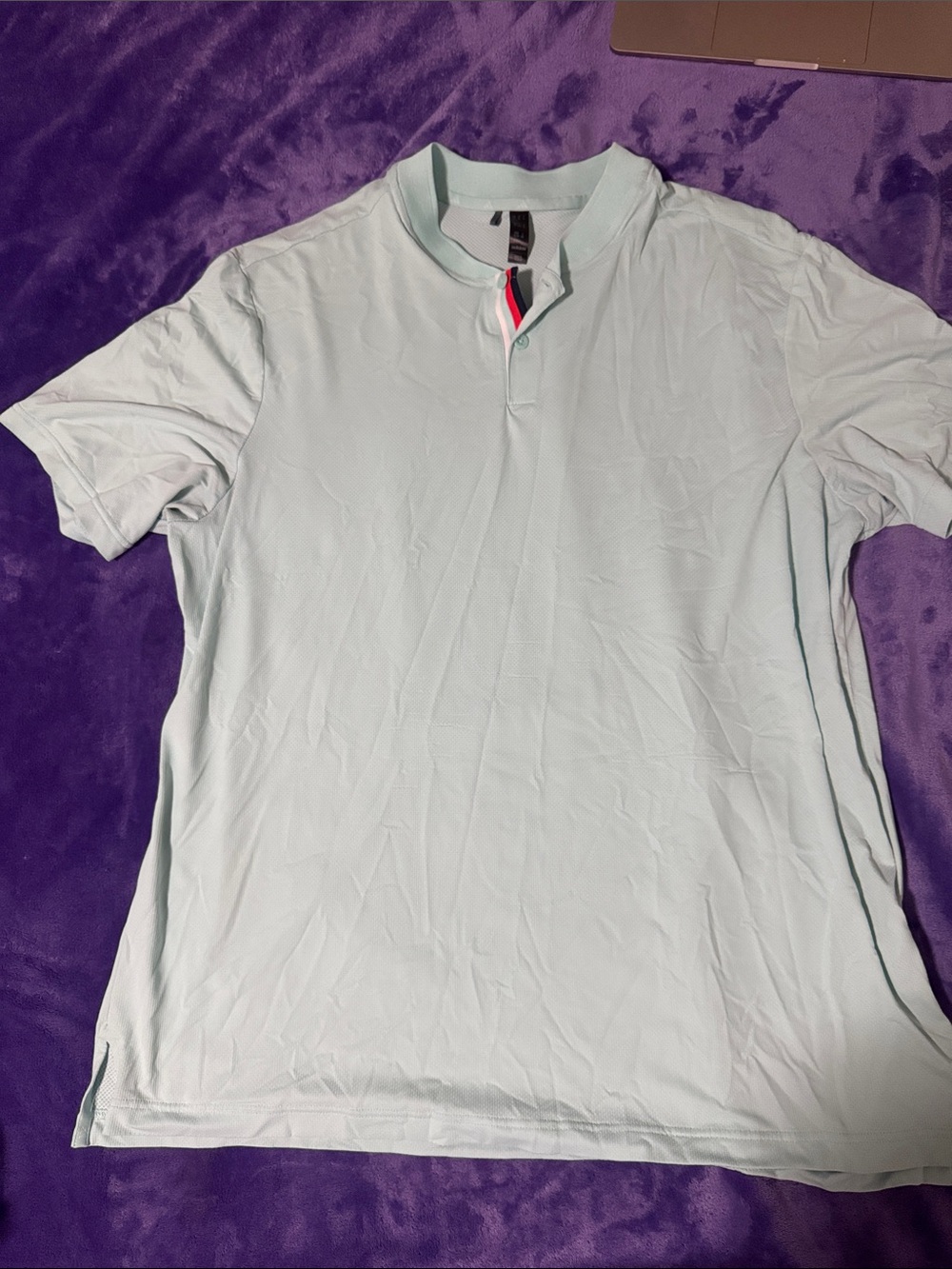 adidas Light Mint Band-Collar Polo